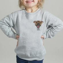 Load image into Gallery viewer, Custom EMBROIDERED Pet Sweatshirt for Kids
