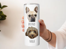 Load image into Gallery viewer, Custom Dog Portrait Tumbler for Christmas, Personalized Dog Mom Christmas Gift, Dog Lover Holiday Gift, Dog with Santa Hat, Pet Christmas
