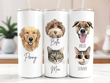 Load image into Gallery viewer, Custom Dog Portrait Tumbler for Christmas, Personalized Dog Mom Christmas Gift, Dog Lover Holiday Gift, Dog with Santa Hat, Pet Christmas
