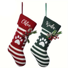 Load image into Gallery viewer, Custom EMBROIDERED Christmas Stockings, Custom Stocking for Dog, Personalized Dog Christmas Paw Stocking with Name, Dog Mom Christmas Gift
