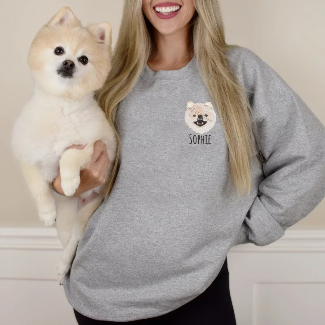 Embroidered Dog Sweatshirt Tshirt Custom Dog Hoodie Embroidered