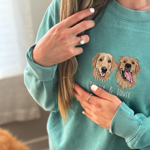 Load image into Gallery viewer, Custom Embroidered Pet Portrait Sweatshirt (Comfort Colors), Unisex
